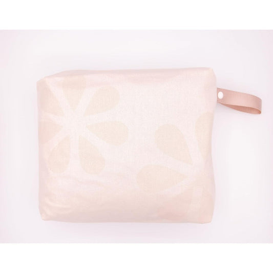 Boobie Brands Pump Parts Bag front view showing light pink floral pattern