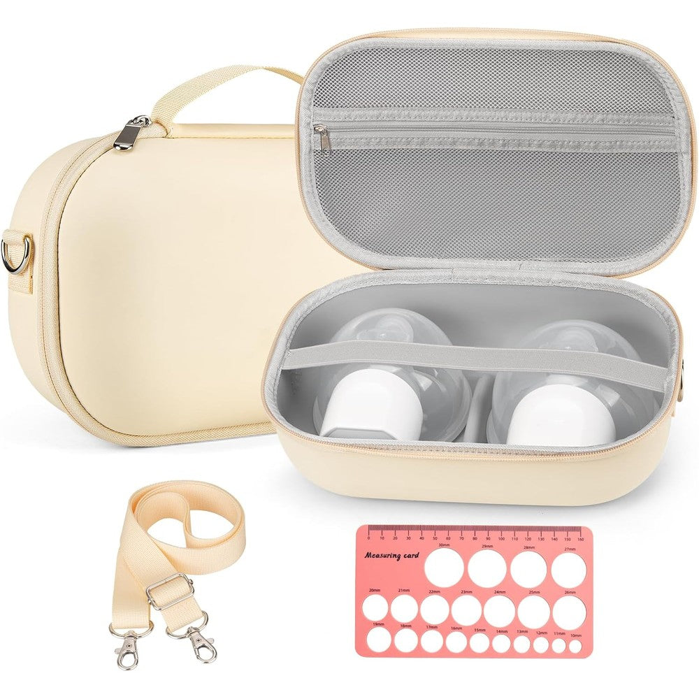 Bjabtan wearable breast pump storage case front view showing black waterproof hard shell exterior