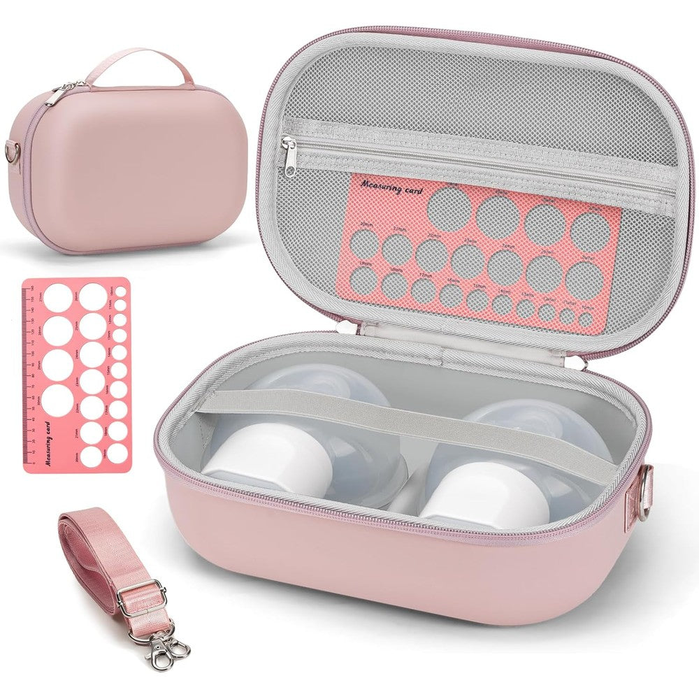 Bjabtan wearable breast pump bag front view in pink
