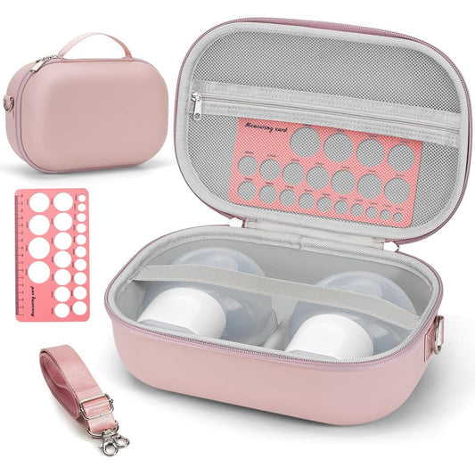 Bjabtan wearable breast pump bag front view in pink