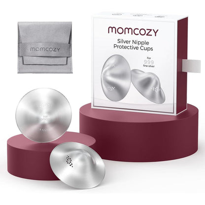 Momcozy 999 Silver Nursing Cups front view for breastfeeding support