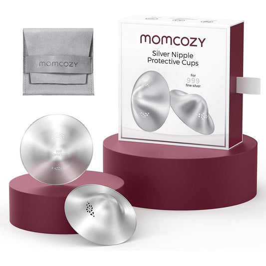 Momcozy 999 Silver Nursing Cups front view for breastfeeding support