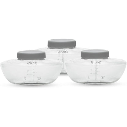 Elvie Pump breastmilk storage bottles 3 pack front view