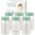 Afontoto 6 piece breastmilk storage bottle set front view