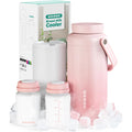 Wemoh breast milk cooler bottle pink front view