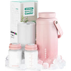 Wemoh breast milk cooler bottle pink front view