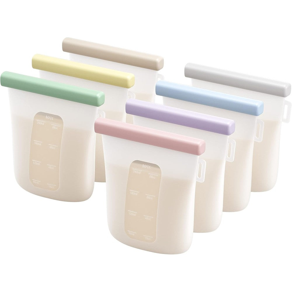 Nuliie silicone breastmilk storage bags set front view
