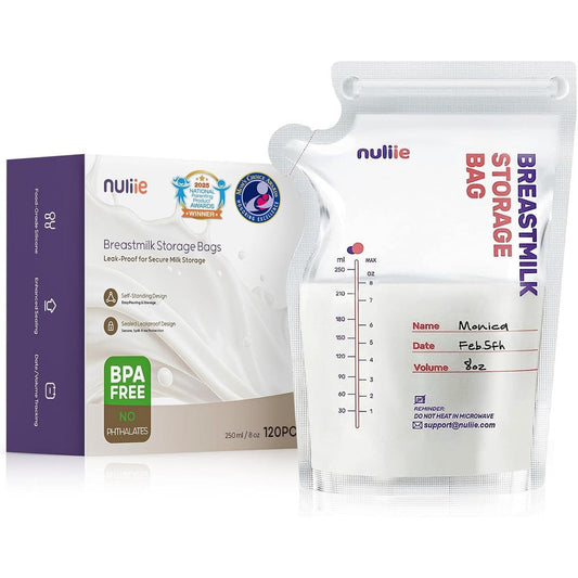 Nuliie breastmilk storage bags front view