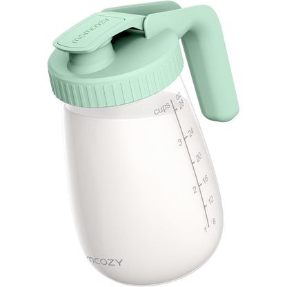 Momcozy Breast Milk Pitcher green lid front view