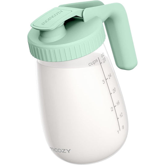 Momcozy Breast Milk Pitcher green lid front view