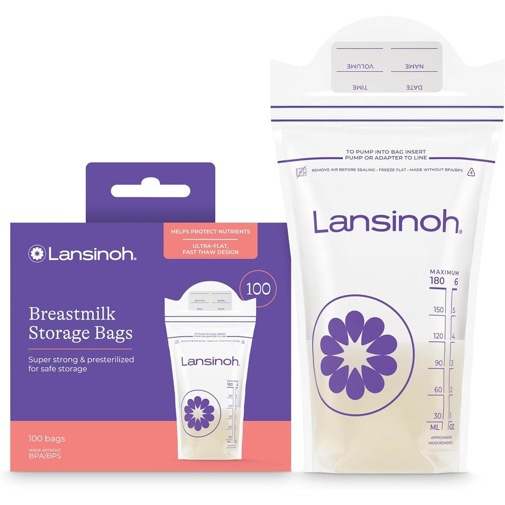 Lansinoh breastmilk storage bags 100 count front view