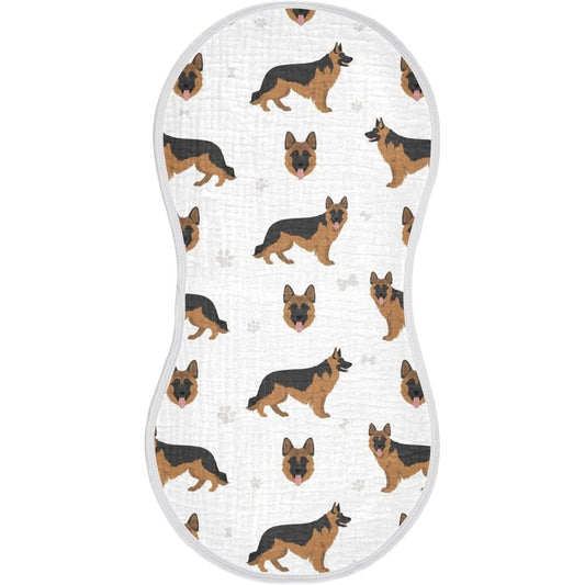 YYZZH German Shepherd Dog pattern muslin burp cloth front view