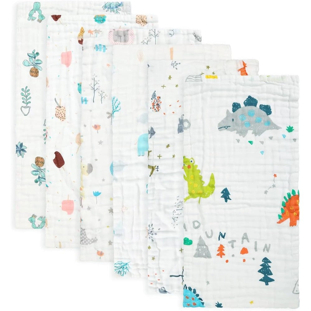 Fook Fish muslin burp cloths 6 pack front view