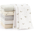 Bearmoss muslin burp cloths front view of six pack in white apricot color