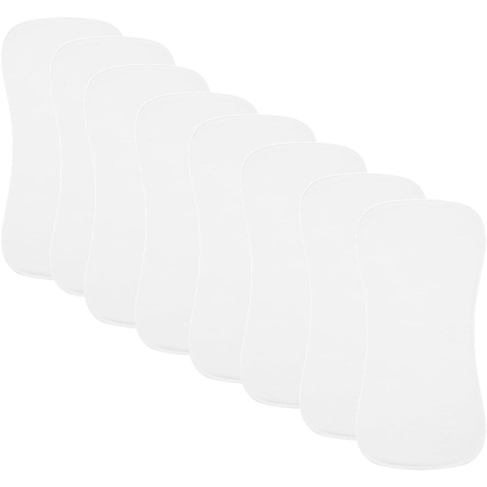 Lazyrhino 8 pack baby burp cloths white front view