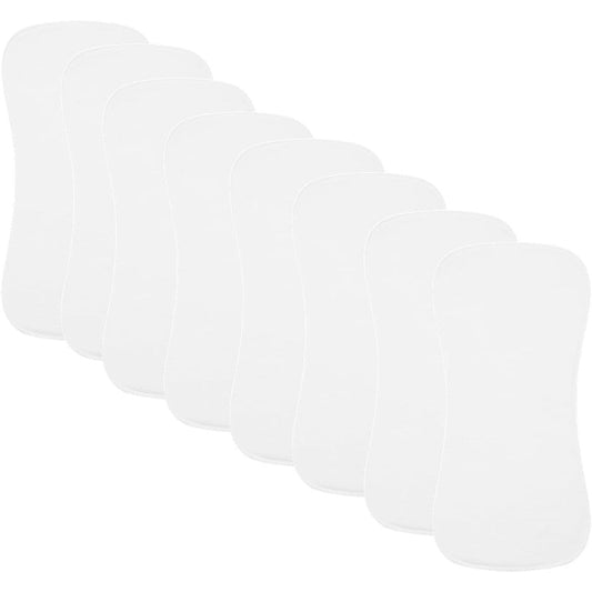 Lazyrhino 8 pack baby burp cloths white front view
