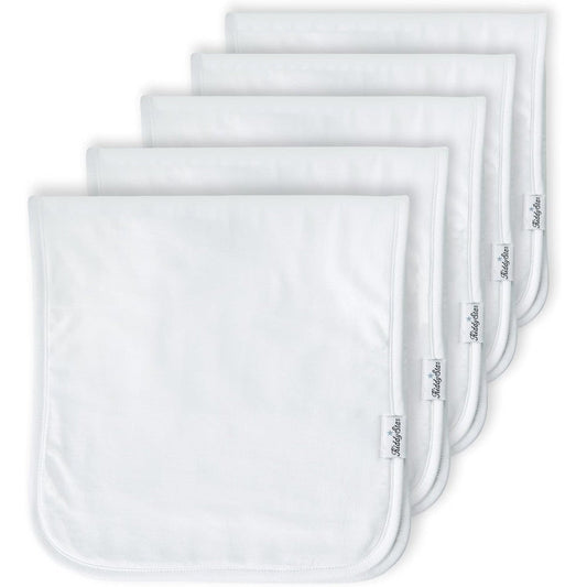 KiddyStar 5-pack organic cotton baby burp cloths front view
