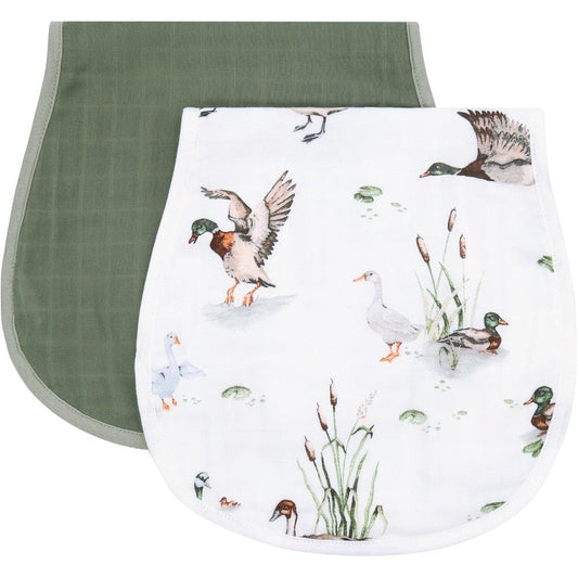 LifeTree muslin baby burp cloths two pack front view