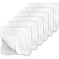 CottCare muslin baby burp cloths white 6 pack front view