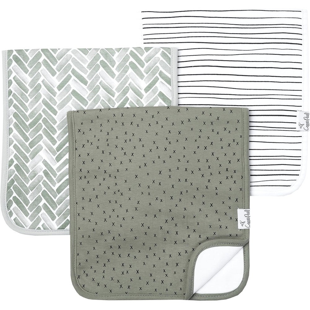 Copper Pearl premium baby burp cloths Alta set front view