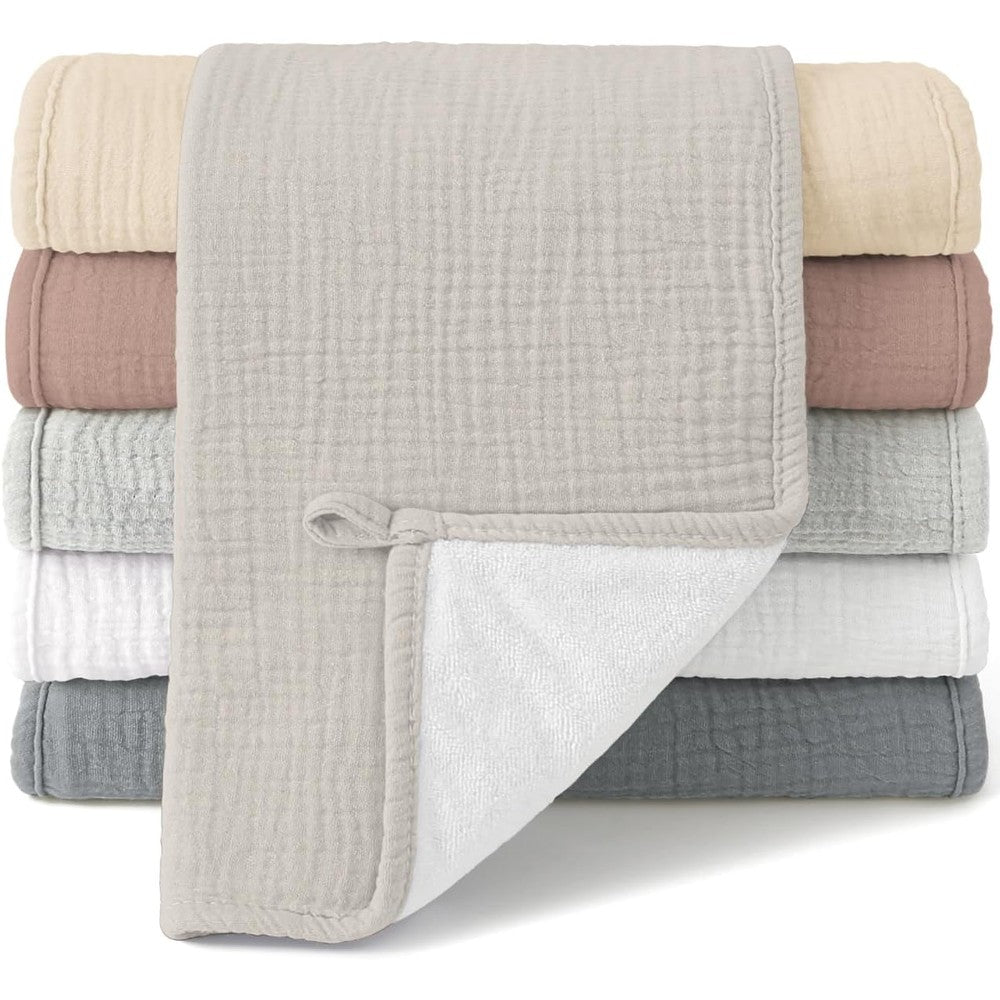 Bearmoss muslin burp cloths 6 pack front view