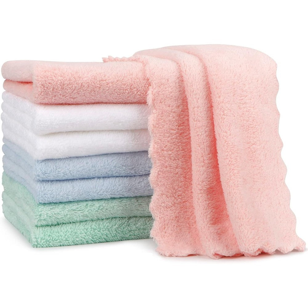 Orighty coral fleece burp cloths 8 pack front view