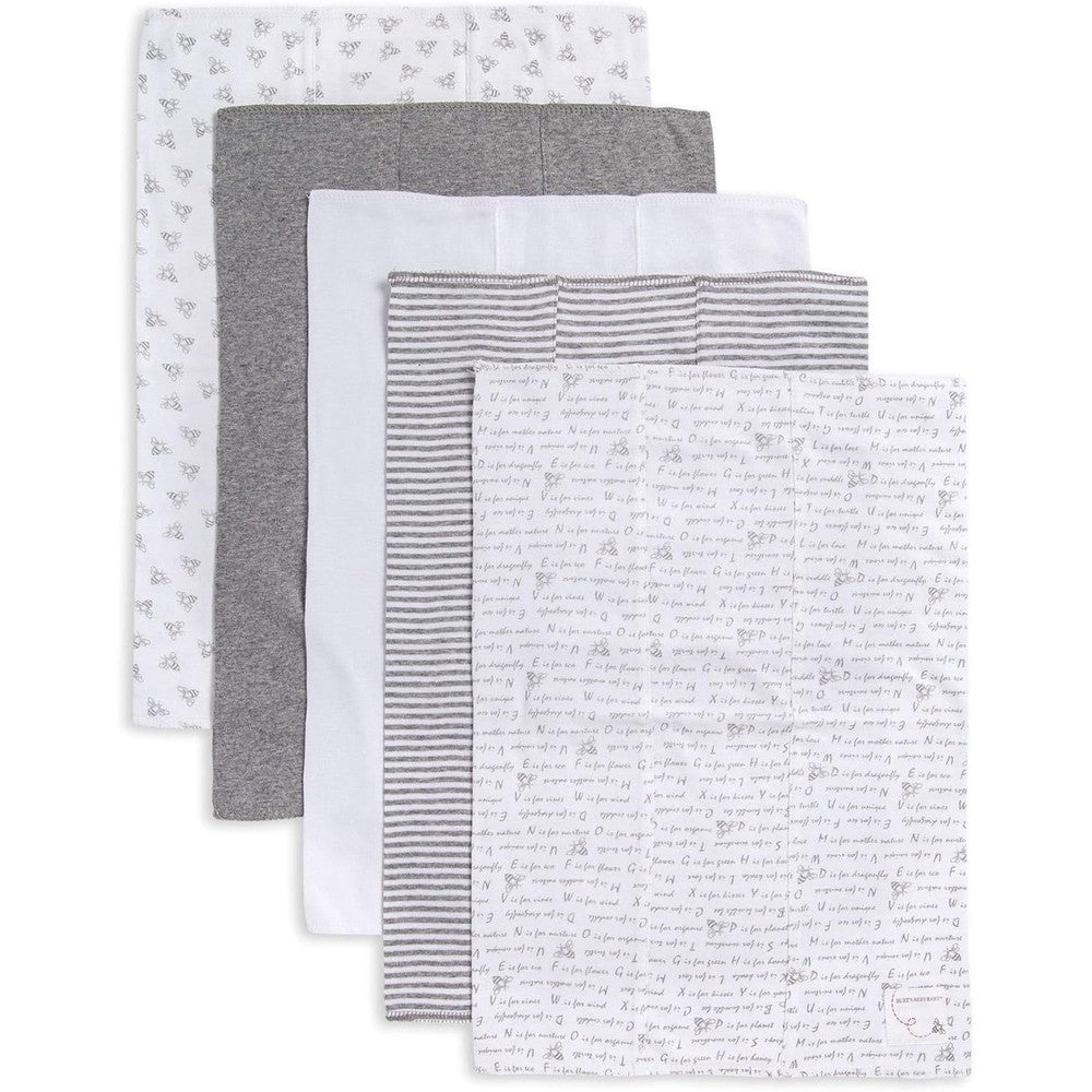 Burt's Bees Baby organic cotton burp cloths 5-pack front view