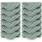 Spotted Play Muslin Baby Burp Cloths front view showing premium green cotton fabric texture.