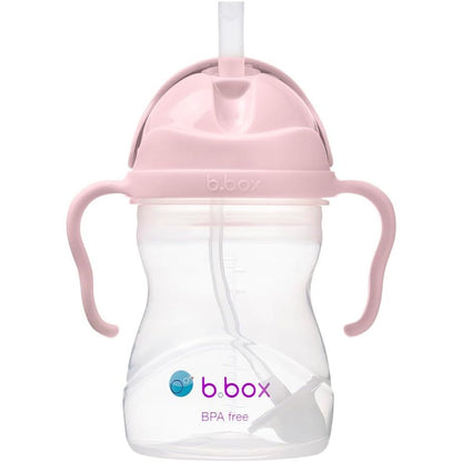 B.Box Weighted Straw Sippy Cup front view in Blush Light Pink.