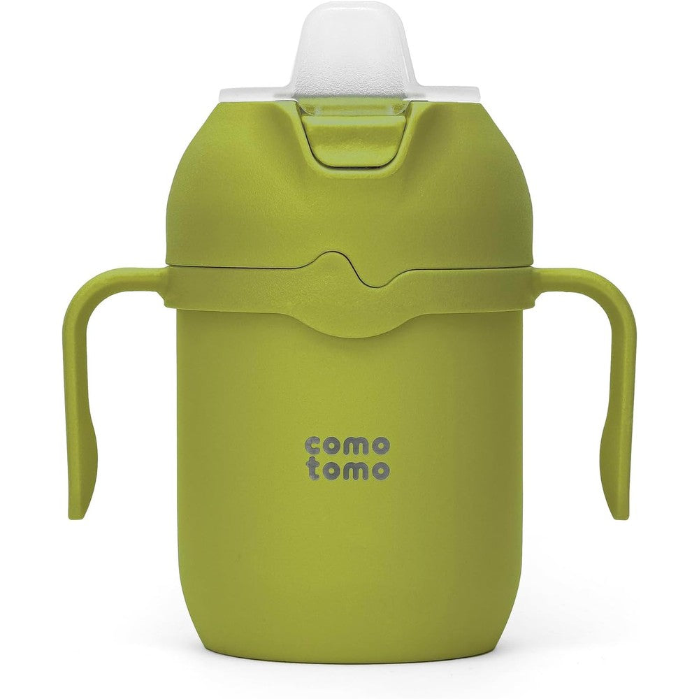 Comotomo Toddler Tumbler green front view