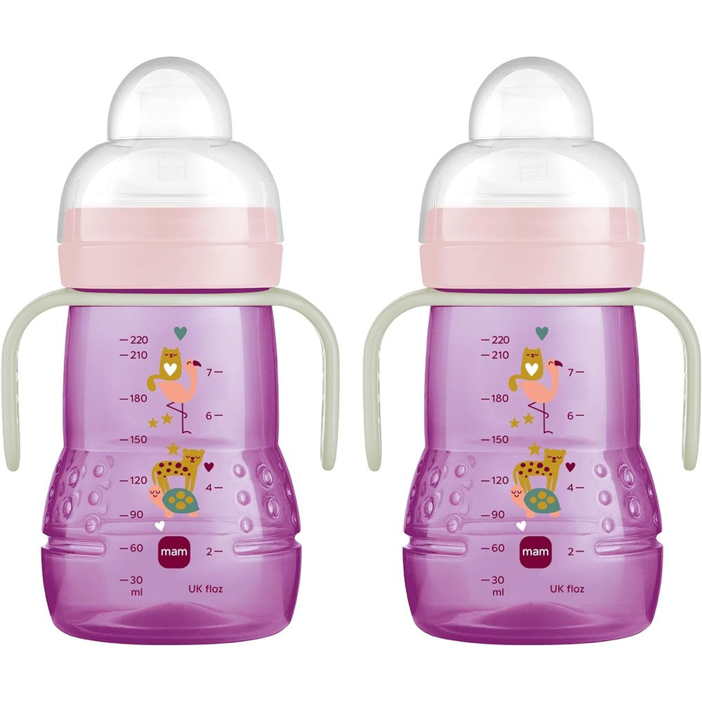 MAM trainer cup for girls front view purple design