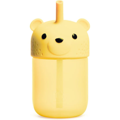 Munchkin Gentle Transition Honey Bear Straw Cup front view yellow