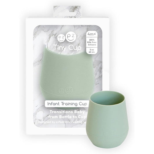 Ezpz Tiny Cup Sage front view showing the infant open cup design.