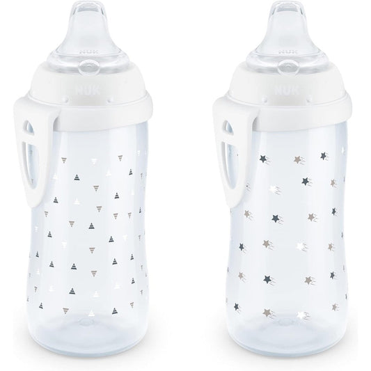 NUK Active Sippy Cup front view showing the white star pattern from the Timeless Collection