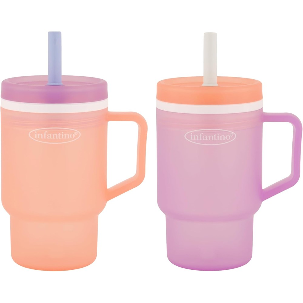 Infantino My 1st Tumbler 2-pack in Seashell and Lavender front view