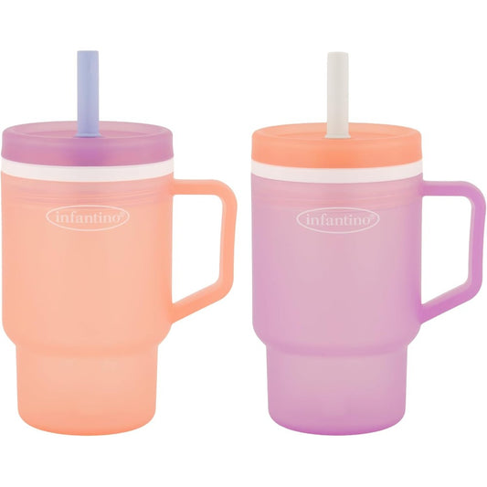 Infantino My 1st Tumbler 2-pack in Seashell and Lavender front view