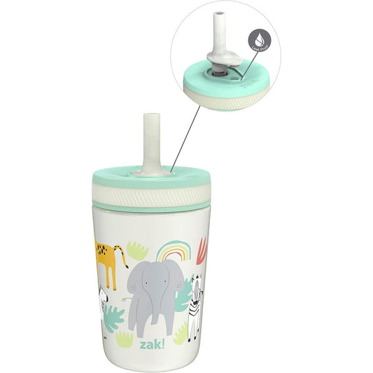 Zak Designs Kelso Toddler Cup front view showing safari print