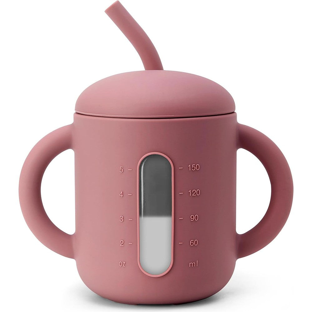 Samigo silicone baby sippy cup in blossom color front view