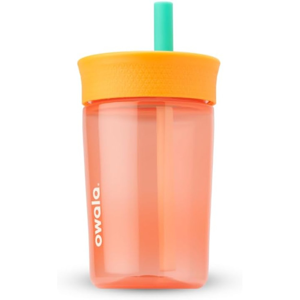 Owala Kids Insulated Plastic Tumbler front view in Watermelon color.