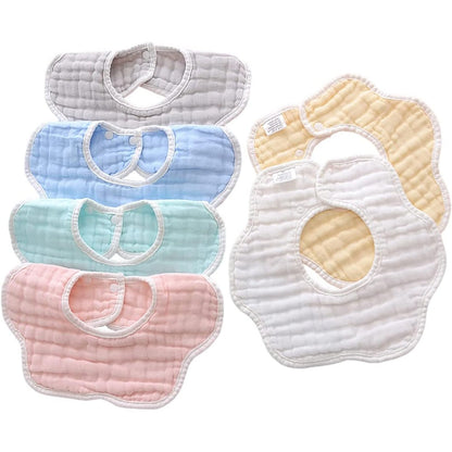 MUSBUY muslin cotton teething bib front view
