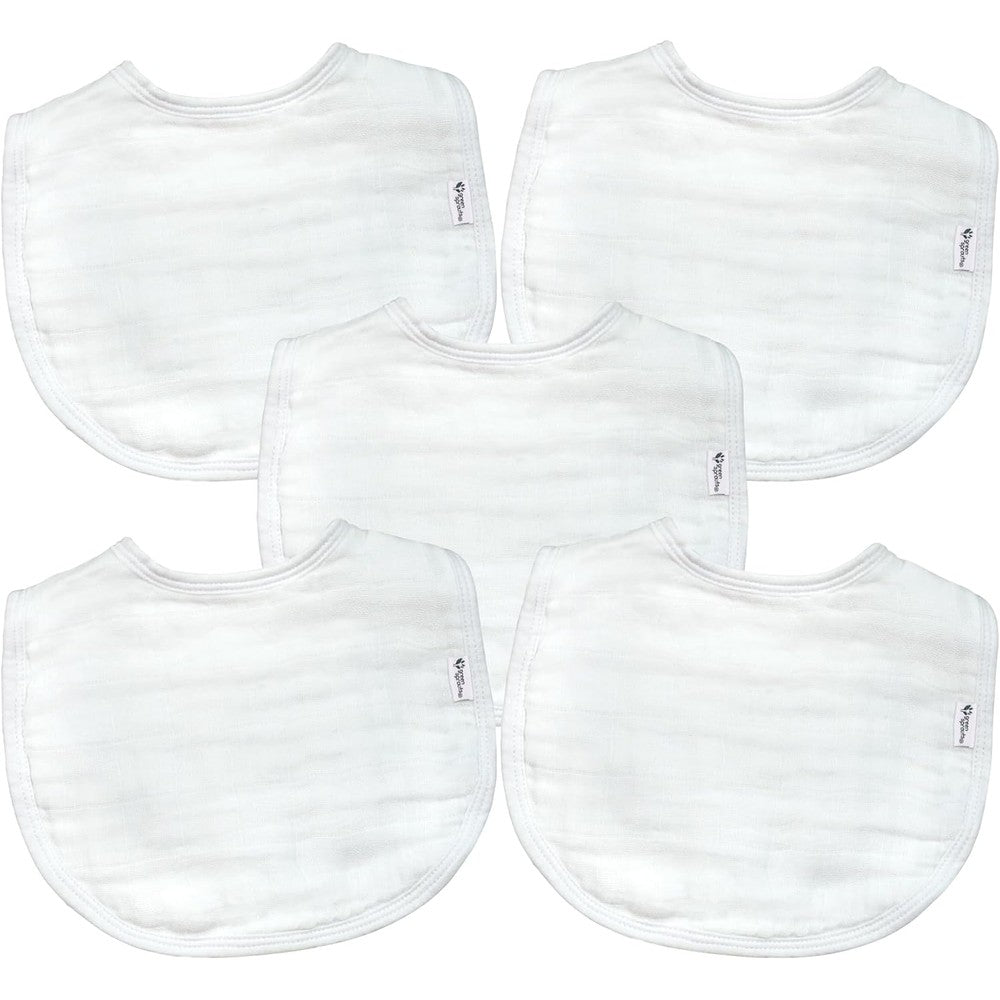 Green Sprouts organic cotton muslin bibs front view