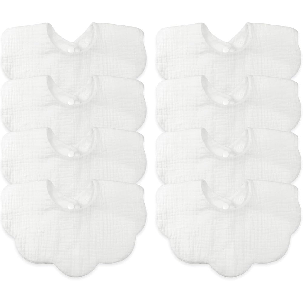 Dosmine 6 pack muslin baby bibs front view
