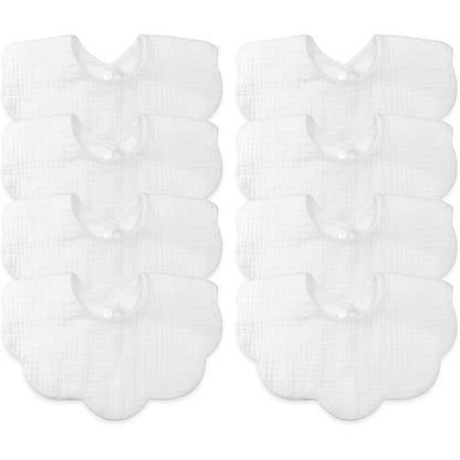 Dosmine 6 pack muslin baby bibs front view