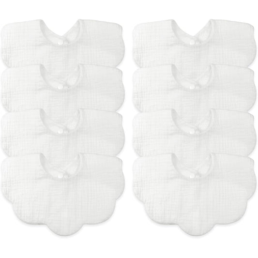 Dosmine 6 pack muslin baby bibs front view