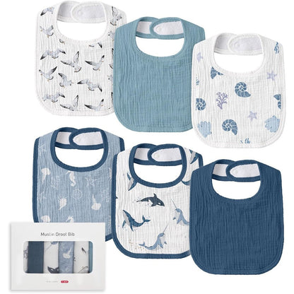 Lyrichom Baby muslin drool bibs 6 pack front view