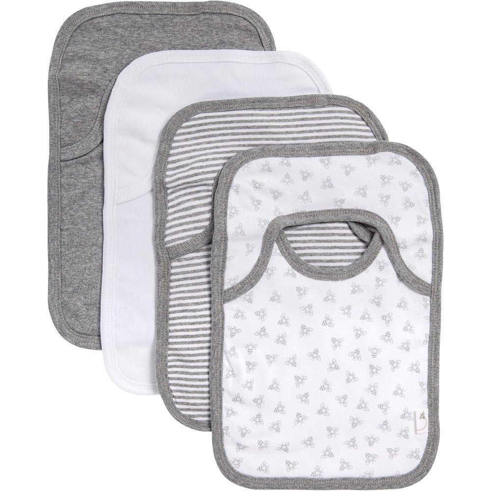 Burt's Bees Baby 4 Pack Organic Cotton Bibs front view