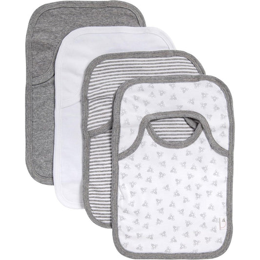 Burt's Bees Baby 4 Pack Organic Cotton Bibs front view
