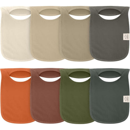 KeaBabies 8-pack baby drool bibs front view showing minimalist aesthetic.