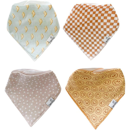 Copper Pearl baby bandana bibs Vance set front view