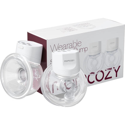 Momcozy S12 Pro hands-free wearable breast pump front view in cozy white